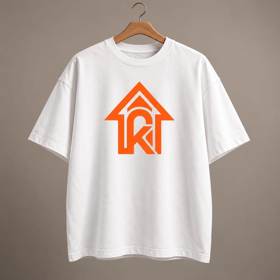 Remera oversize blanca con el logo de Kronven estampado